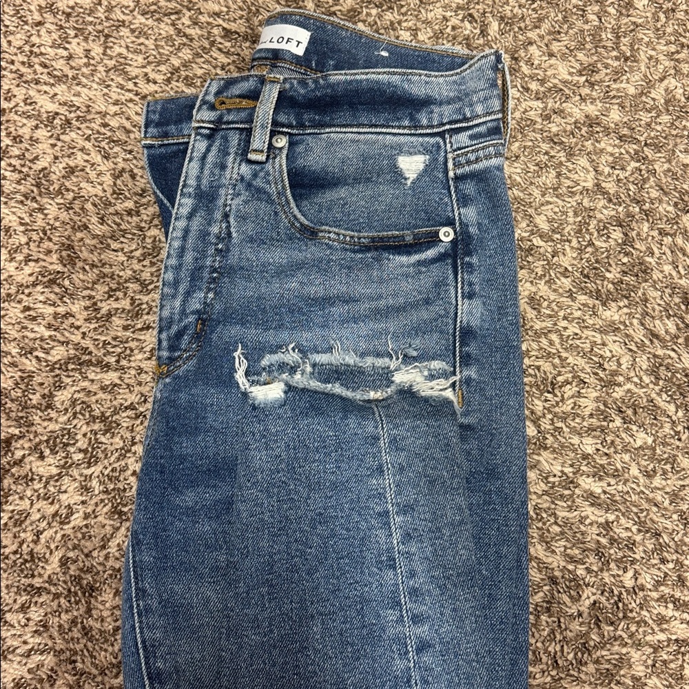 LOFT Classic Blue Denim Skinny Ankle Jeans